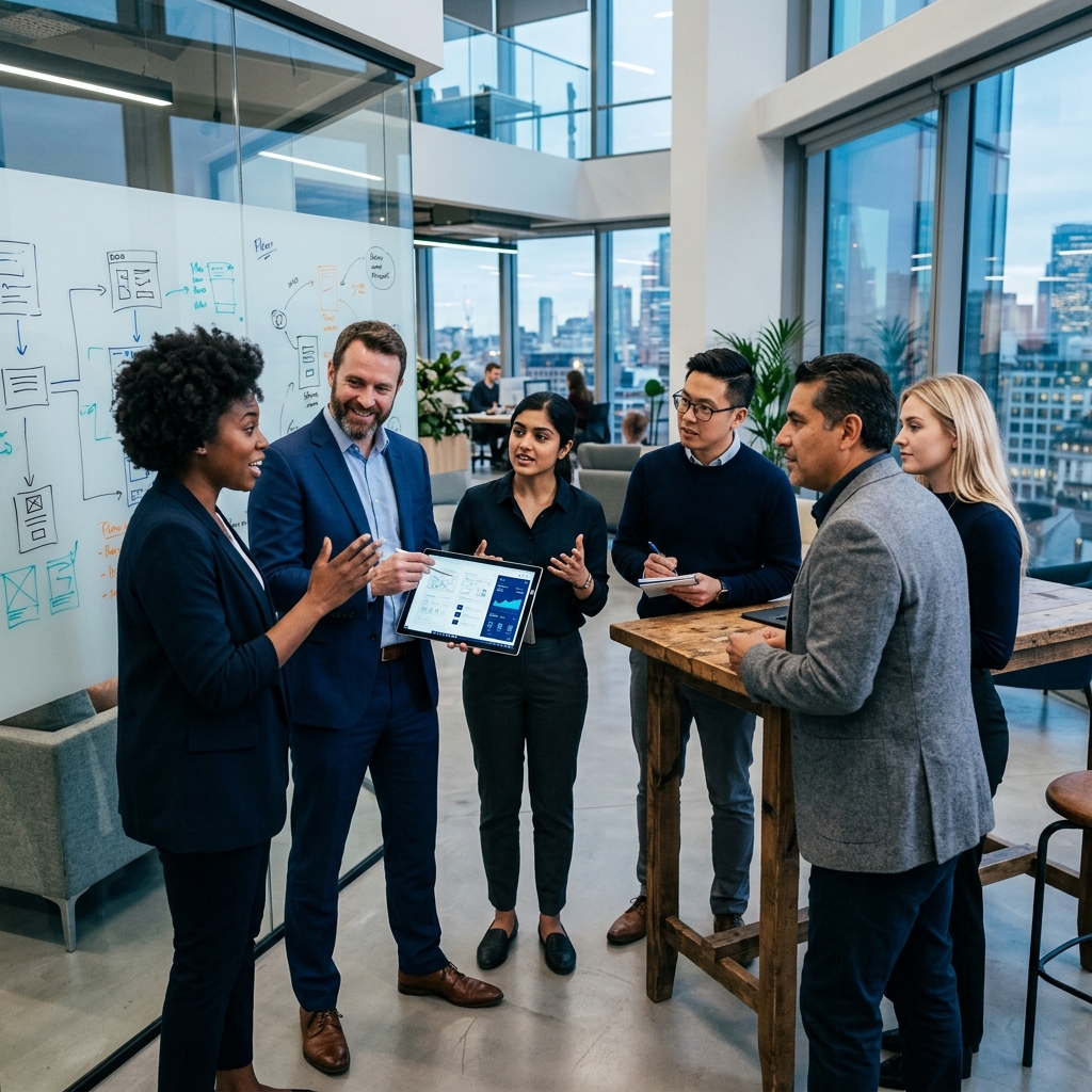 Gnosify IT Consulting Team Standing Discussion